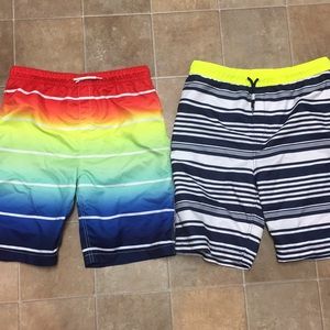 2 Pairs of Lands End Swim Trunks, 18s-20s XL